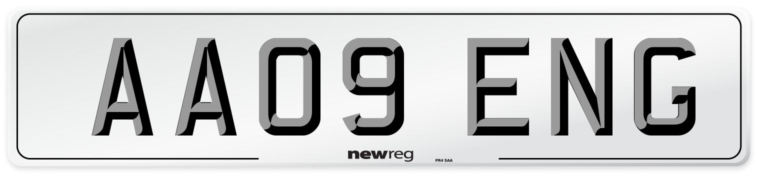 AA09 ENG Number Plate from New Reg
